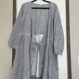 Navy blue and white stripped cardigan